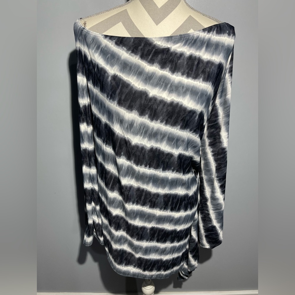Michael Kors Black and White Striped Blouse